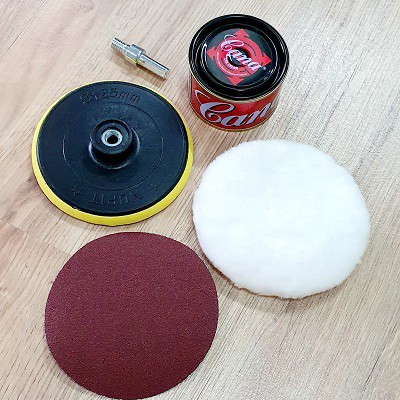 Set Trọn Bộ Đồ Nghề Đánh Bóng 5 Món Gắn Máy Cầm Tay Đương Kính 125mm
