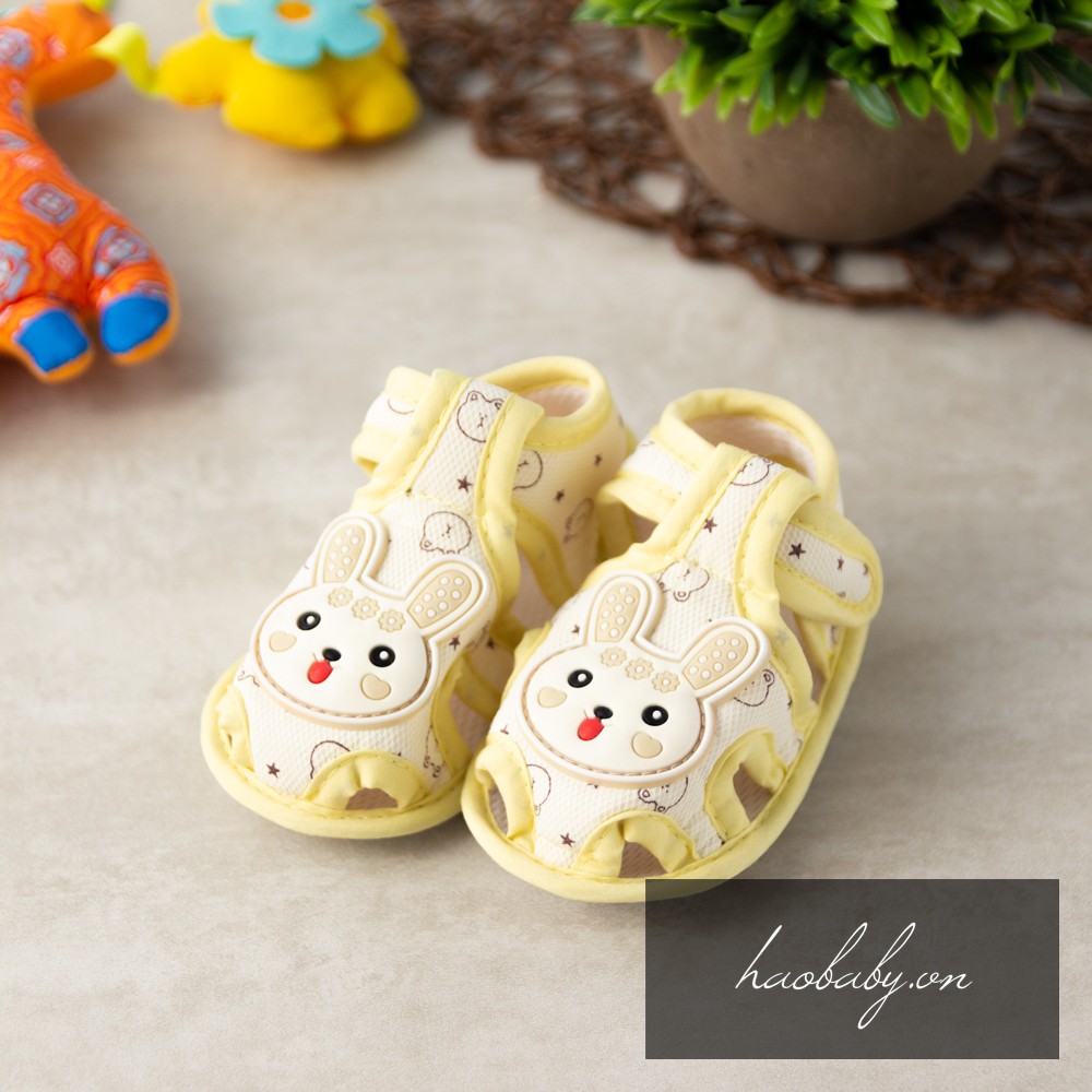 [Haobaby Shop] Giày tập đi có chống trượt đế vải, thoáng mát hình thú cho bé