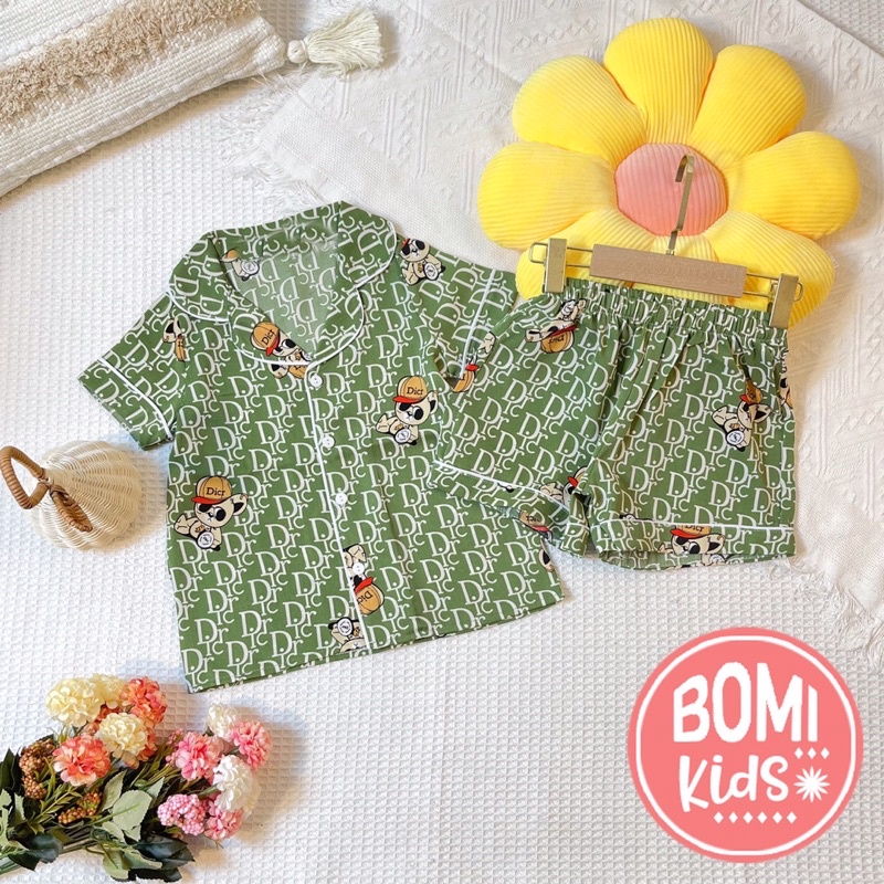 [ 20Kg - 35KG ] Đồ Bộ Mặc Nhà Pijama Lụa Cao Cấp Tay Ngắn Cho Bé