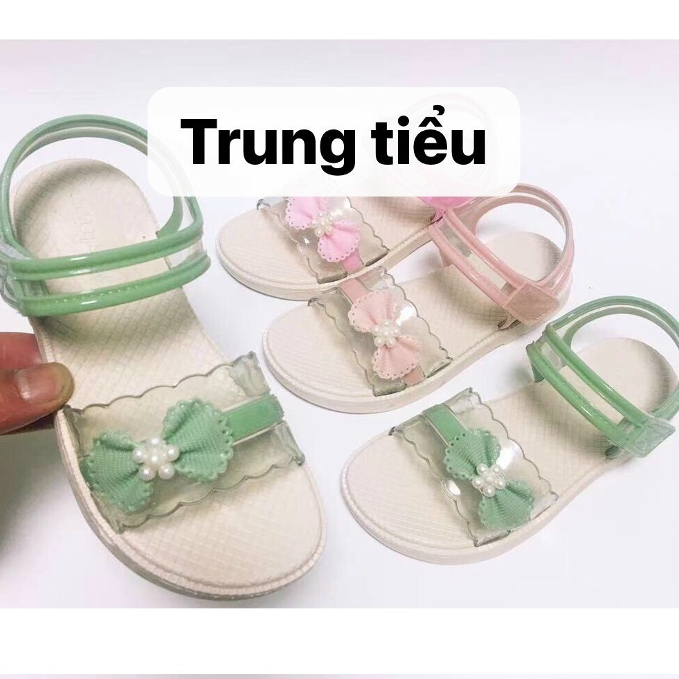 SANDAL NƠ HOA NGỌC SIÊU MỀM BÉ GÁI