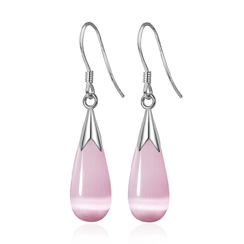 Bông Tai Bạc 925 Đính Đá Opal Thời Trang Cho Nữ