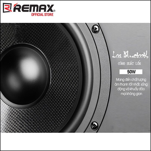 Loa kéo Bluetooth Karaoke cao cấp Remax RB-X5 công suất 50W, Kèm 2 micro không dây hỗ trợ 2 cổng mic và 2 cổng ghita