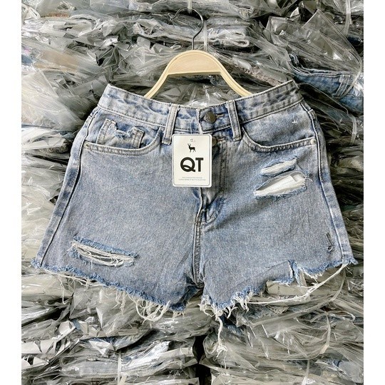 Quần short bò nữ rách - quần shorts jeans nữ rách Denim thiết kế sooc rách cá tính phong cách Hàn Quốc | BigBuy360 - bigbuy360.vn