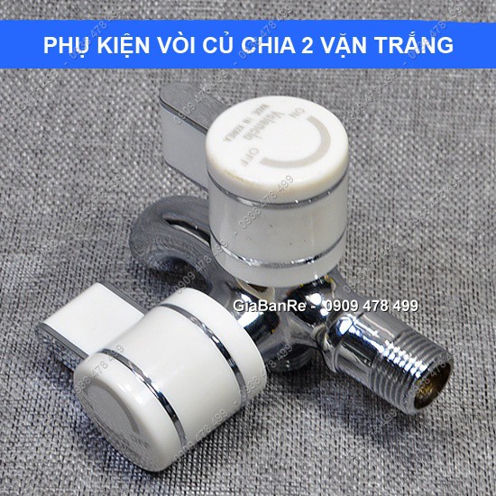 MS: 6670 - VÒI CỦ CHIA 2 ĐƯỜNG NƯỚC - VALENCIA 2 NÚT  TRẮNG