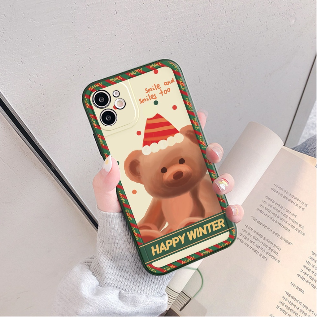 Ốp lưng iphone Happy Winter bóng cạnh vuông 6/6plus/6s/6splus/7/7plus/8/8plus/x/xr/xs/11/12/13/pro/max/plus/promax | BigBuy360 - bigbuy360.vn