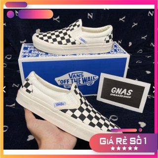 Giày thể thao vans caro ❤️ vault slipon❤️ màu trắng đen