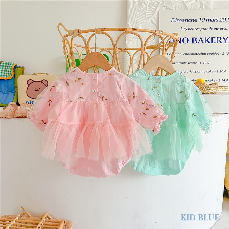 Bộ Áo Liền Quần Tam Giác Vải Mềm Thêu Họa Tiết Thổ Cẩm Dễ Thương Cho Bé Gái