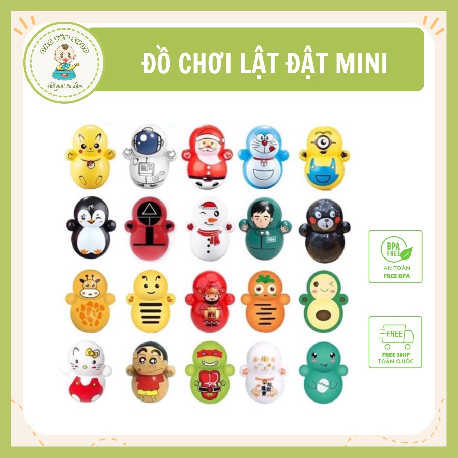 Lật đật mini Squid game - trò chơi con mực cho bé, búp bê lật đật doraemon, đồ chơi lật đật minions