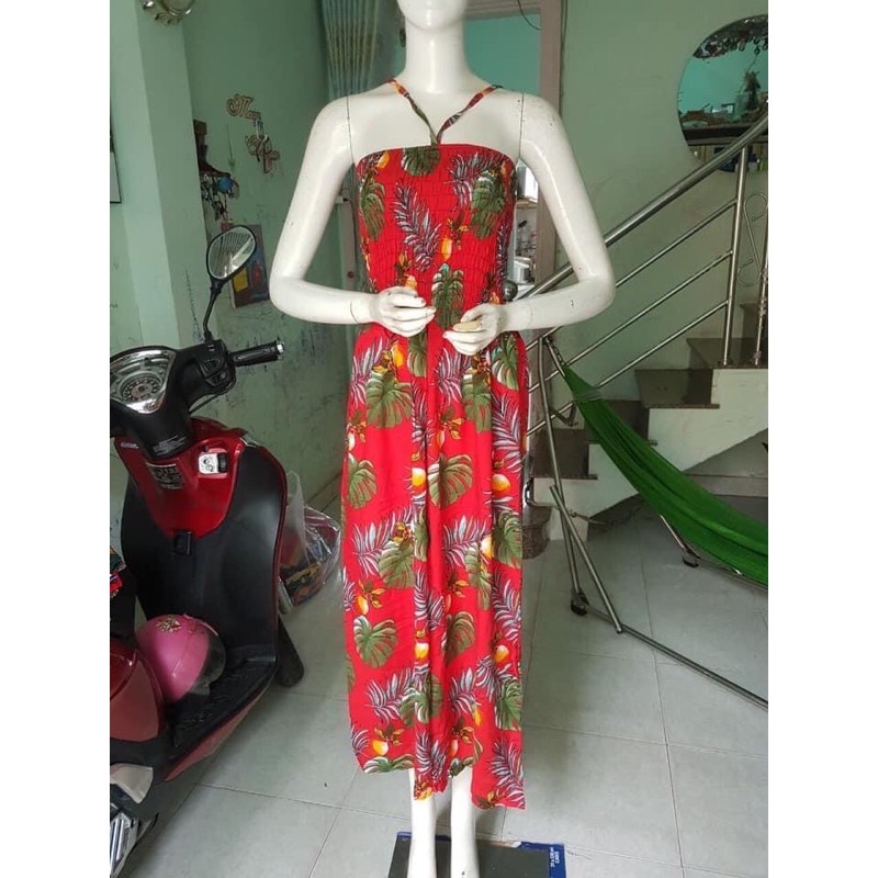 [chọn màu]Đầm maxi ống thổ cẩm dài 1m2 | BigBuy360 - bigbuy360.vn