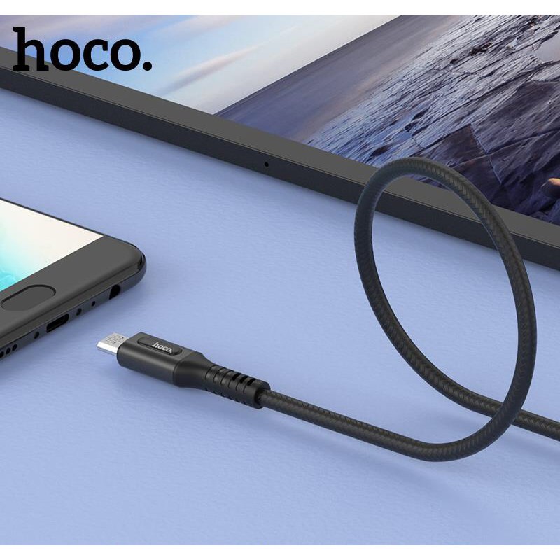 Cáp sạc nhanh và truyền dữ liệu Micro USB Hoco U79, hỗ trợ sạc nhanh 2.4A,tự ngắt sạc khi đầy pin, tích hợp đèn báo sạc