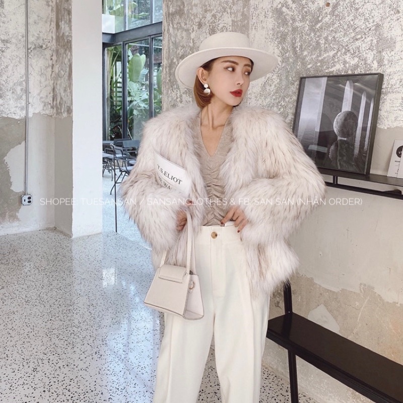 𝐂𝐎́ 𝐒𝐀̆̃𝐍. Áo Lông Điểm Sợi Giả Lông Cáo
