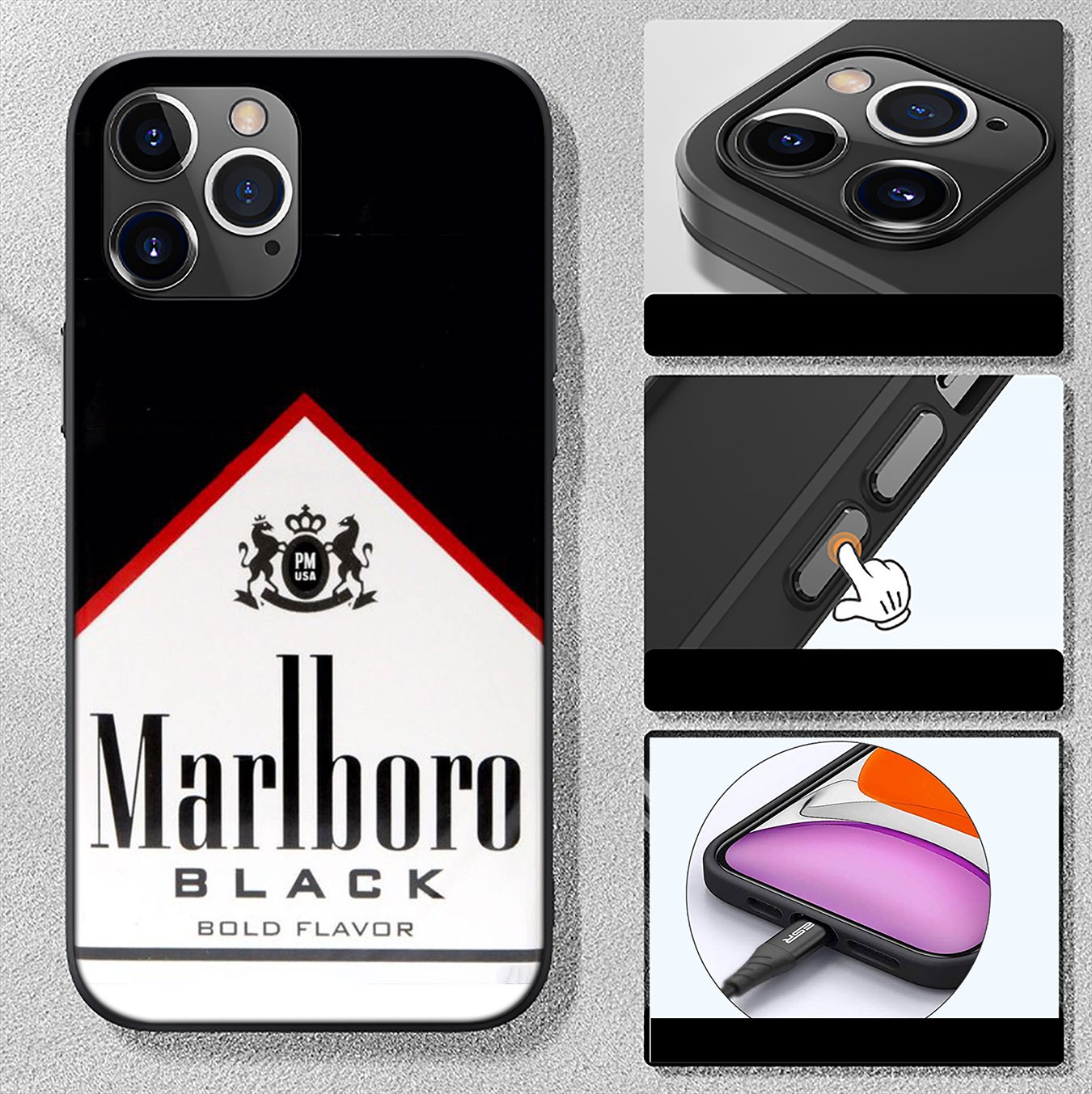 Samsung Galaxy A9 A8 A7 A6 Plus J8 2018 + A21S A70 M20 A6+ A8+ 6Plus Casing Soft Silicone H68 marlboro logo Phone Case