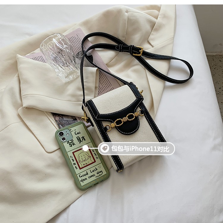 Small Bag Bag Summer-Style 2021 New-Fashion Canvas Shoulder Bag Popular This Year Crossbody Mobile Phone Pouch