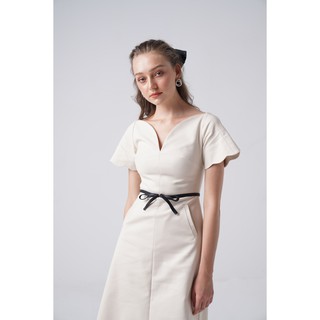 [AT MODA DE LITA] Đầm Dài Thắt Nơ Đen