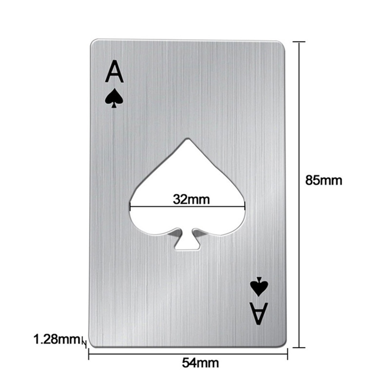 Dụng Cụ Mở Nắp Chai Hình Lá Bài Poker Sáng Tạo Bằng Thép Không Gỉ