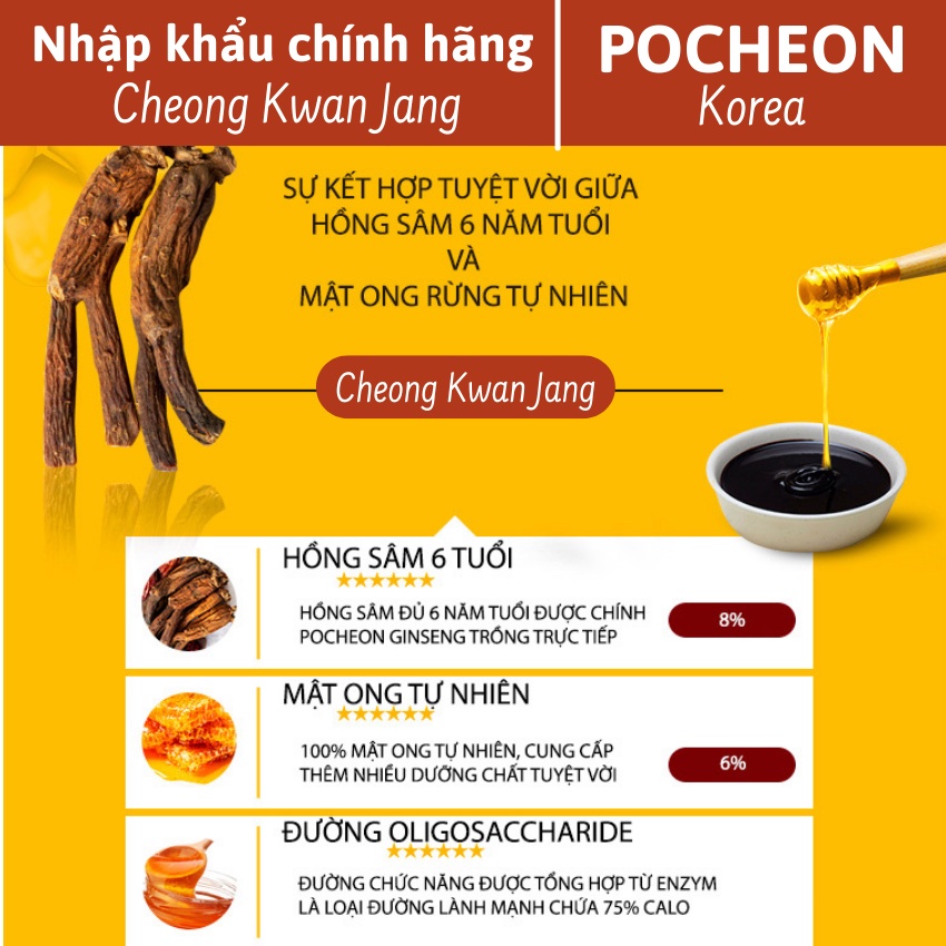 Cao trà hồng sâm và mật ong POCHEON 240g