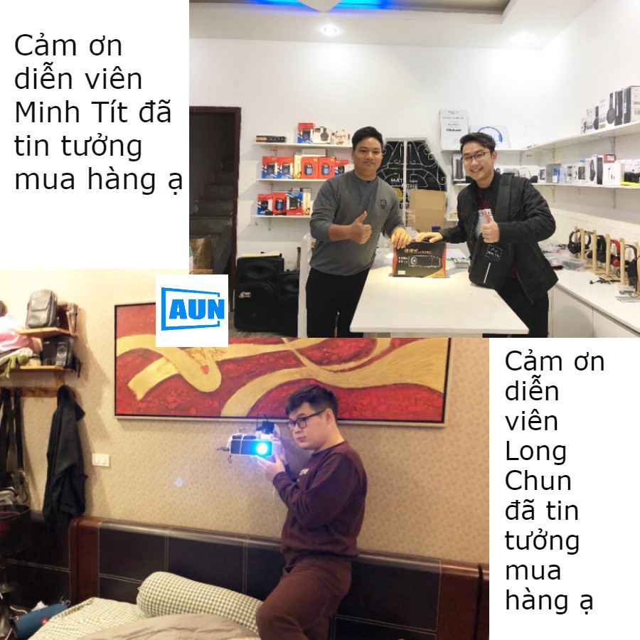 [ PHÂN GIẢI THỰC 720P] Máy chiếu Mini Aun HD C900 - máy chiếu gia đình có quai xách