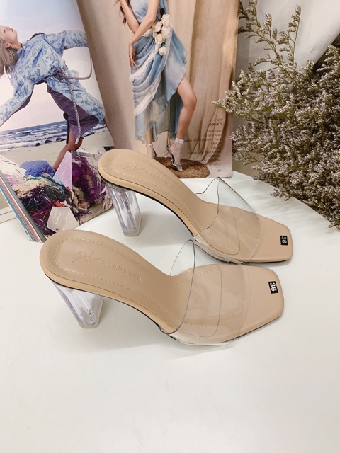 Guốc mika gót dẹt 7cm-9cm