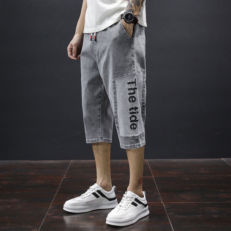 Quần Jeans Lửng Mùa Hè 2022 Dáng Rộng Phong Cách Hàn Quốc Mới Cho Nam