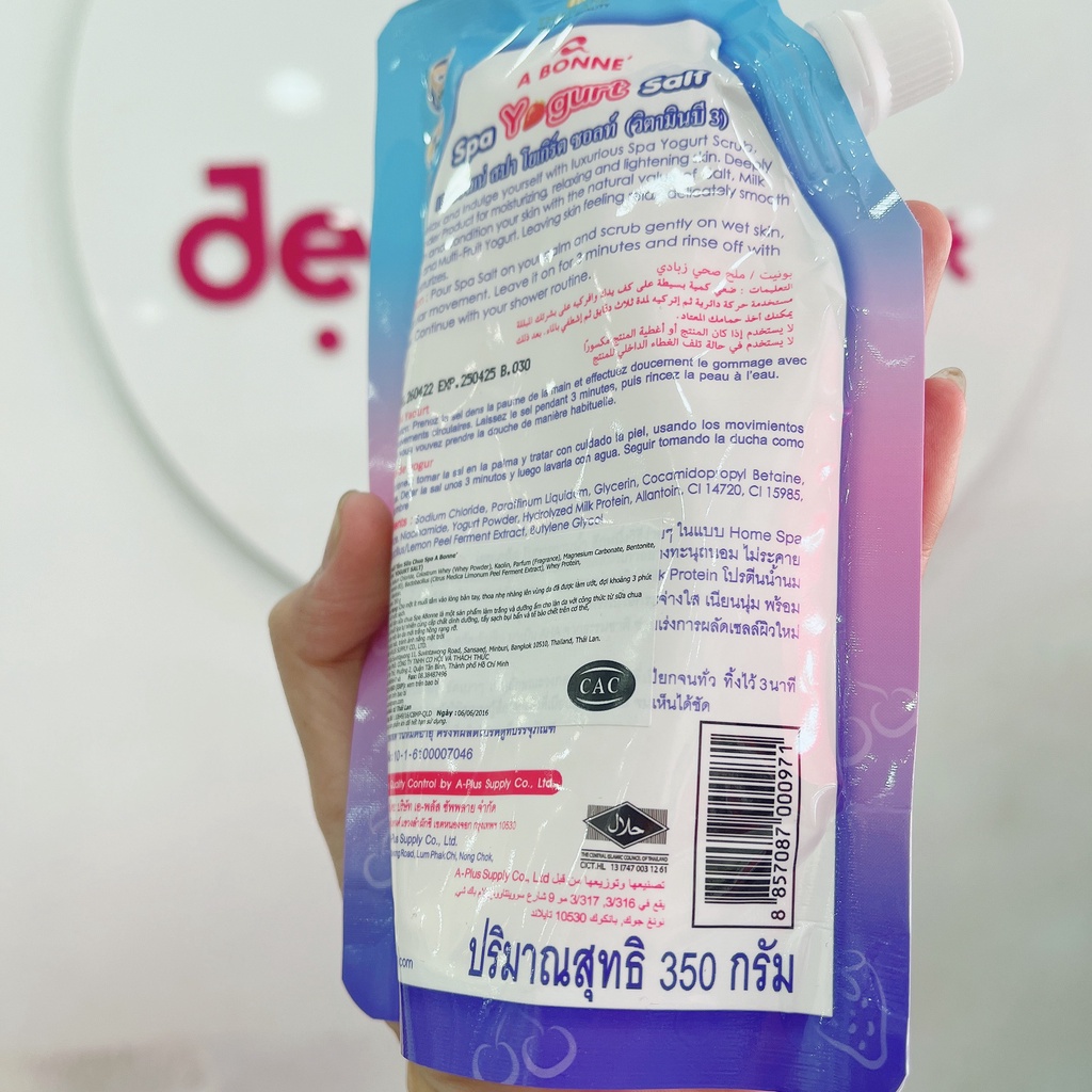 Muối Tắm Tẩy Tế Bào Chết Sữa Chua A Bonné Spa Yogurt Salt Smooth 350g