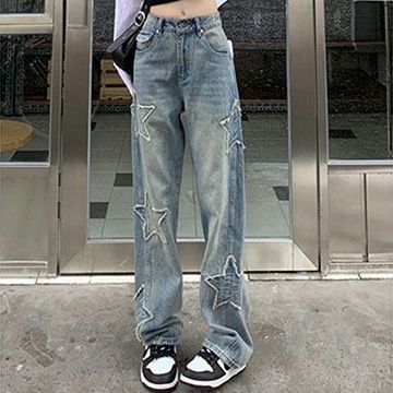 Quần Jeans Nữ Lưng Cao Ống Rộng Thời Trang Hàn Quốc Mới