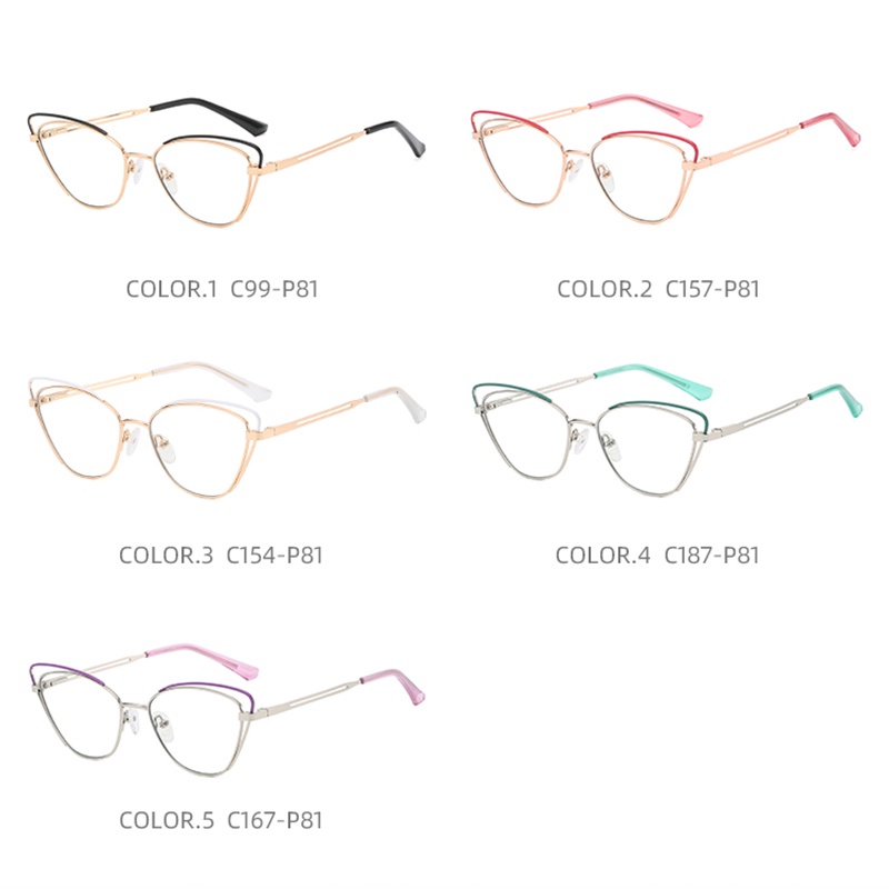 ZEliN Mắt kính  thời trang gọng mắt mèo phong cách Âu Mỹ chống ánh sáng xanh dành cho nữ WH551