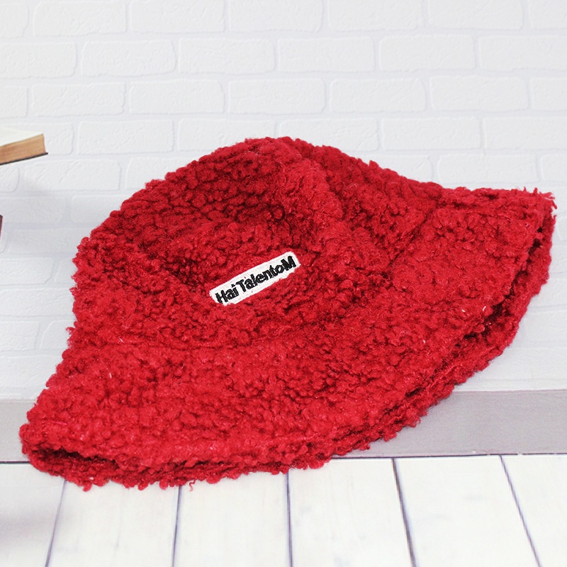 Mũ nón mùa lạnh lông cừu bucket retro phong cách hàn quốc mũ lông cừu nữ mềm giữ ấm