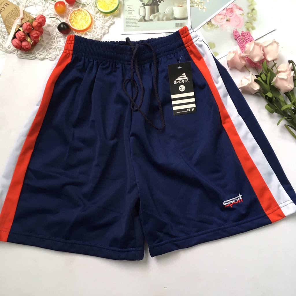 Quần đùi sọt nam thể thao mặc nhà thun phối 2 sọc - SIZE XL từ 58kg-65kg - QDN01 | BigBuy360 - bigbuy360.vn