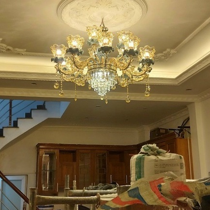 Đèn chùm NEKO loại 15 tay phong cách sang trọng, trang trí nội thất hiện đại - kèm bóng LED .