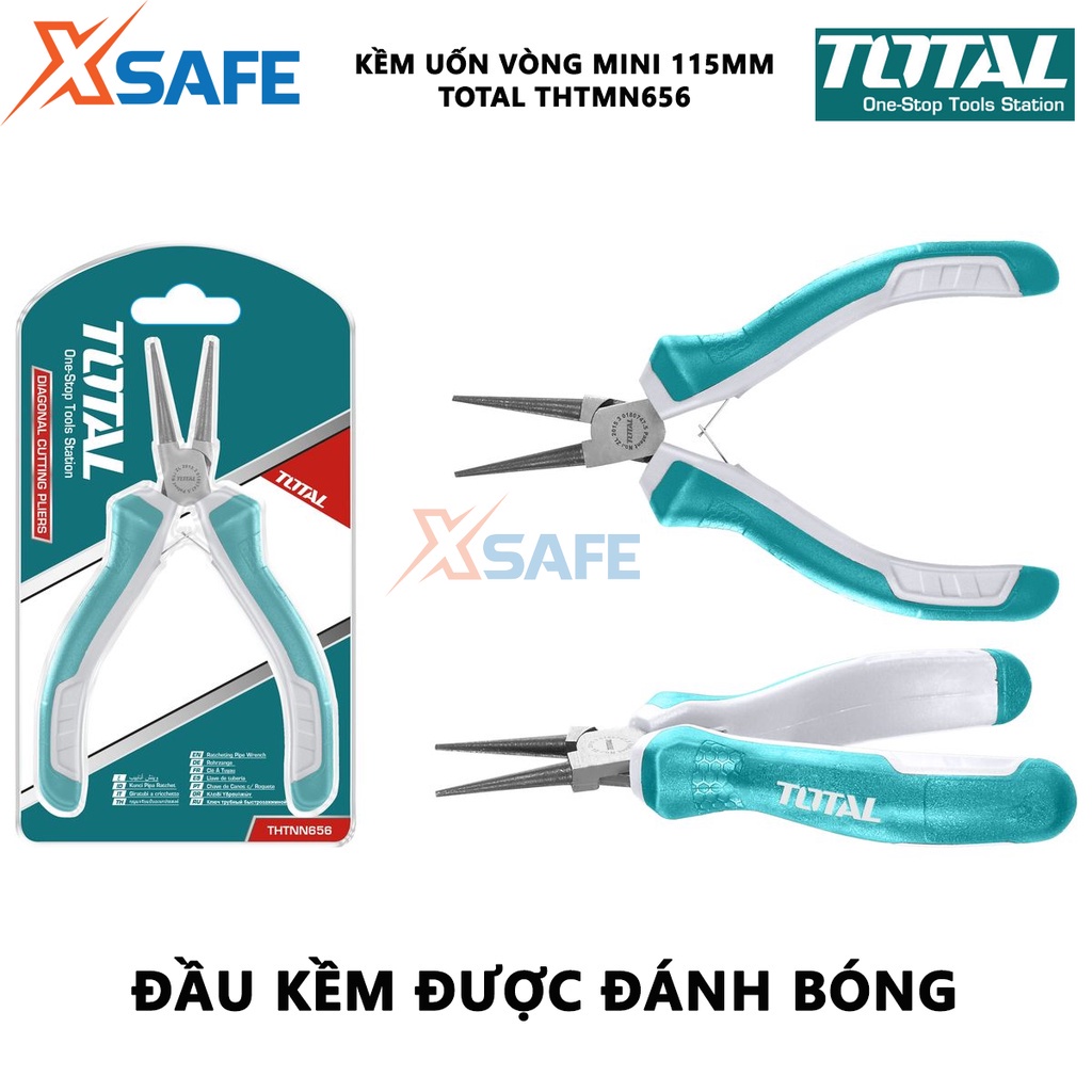 Kềm uốn vòng mini TOTAL THTMN656 Kìm uốn vòng kích thước 4,5&quot;/ 115mm, thép CR-V, tay cầm cách điện, bọc cao su