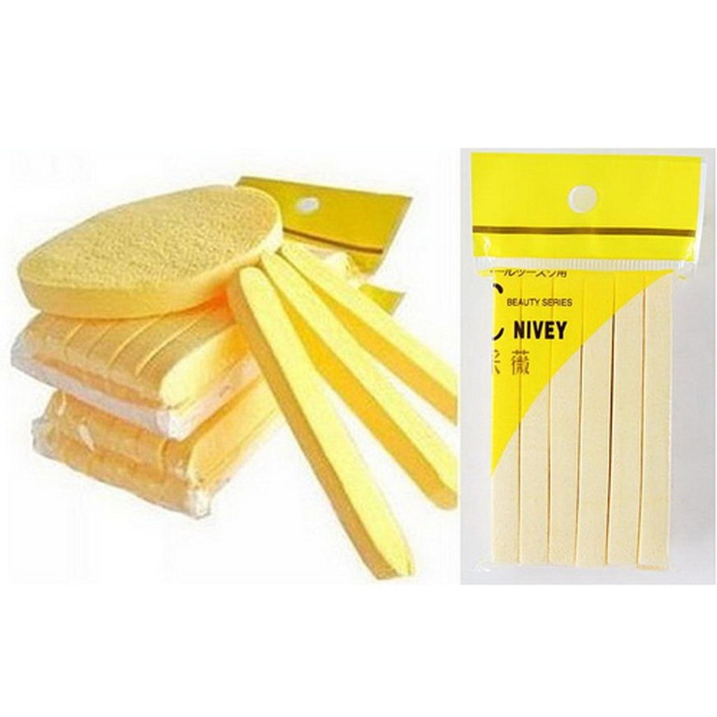Bông nở rửa mặt mút bọt biển Chivey 12 miếng