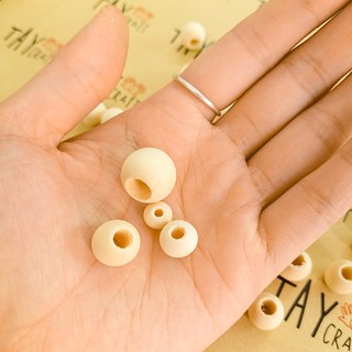 Set 10 hạt gỗ tròn làm đồ handmade