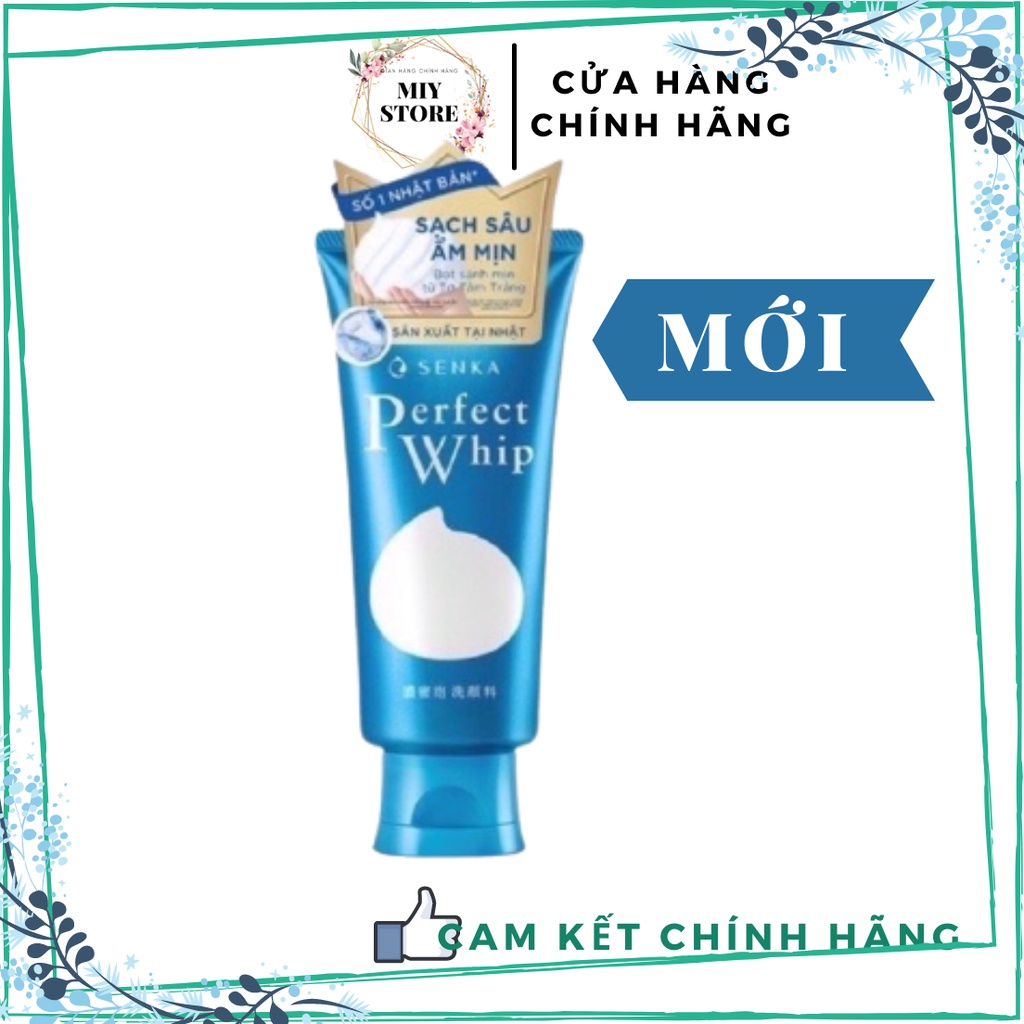 Sữa rửa mặt Senka dưỡng ẩm Perfect Whip, sạch sâu,danh cho da khô,dầu mụn chiết xuất tơ tằm 100g, Nhật bản