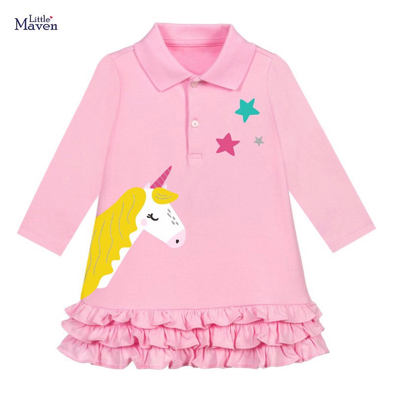 Váy cotton thu đông Little Maven đáng yêu cho bé