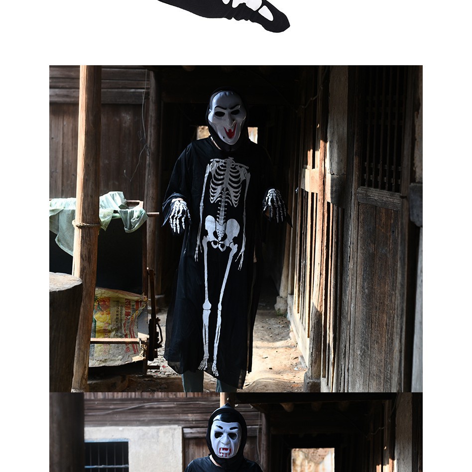 bộ hóa trang - mặt nạ áo ma hình xương halloween mã JKZ21 Ccho nam và nữ