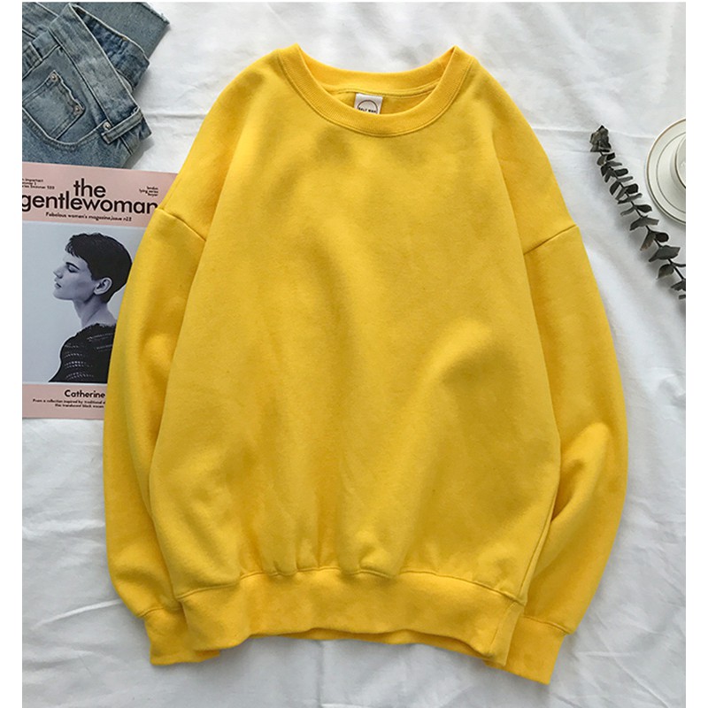 [Áo Sweater Áo Thun Nỉ Trơn Cổ Tròn HARI1220