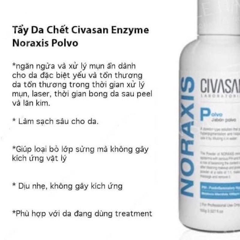 Tẩy da chết Civasan Enzyme Noraxis Polvo