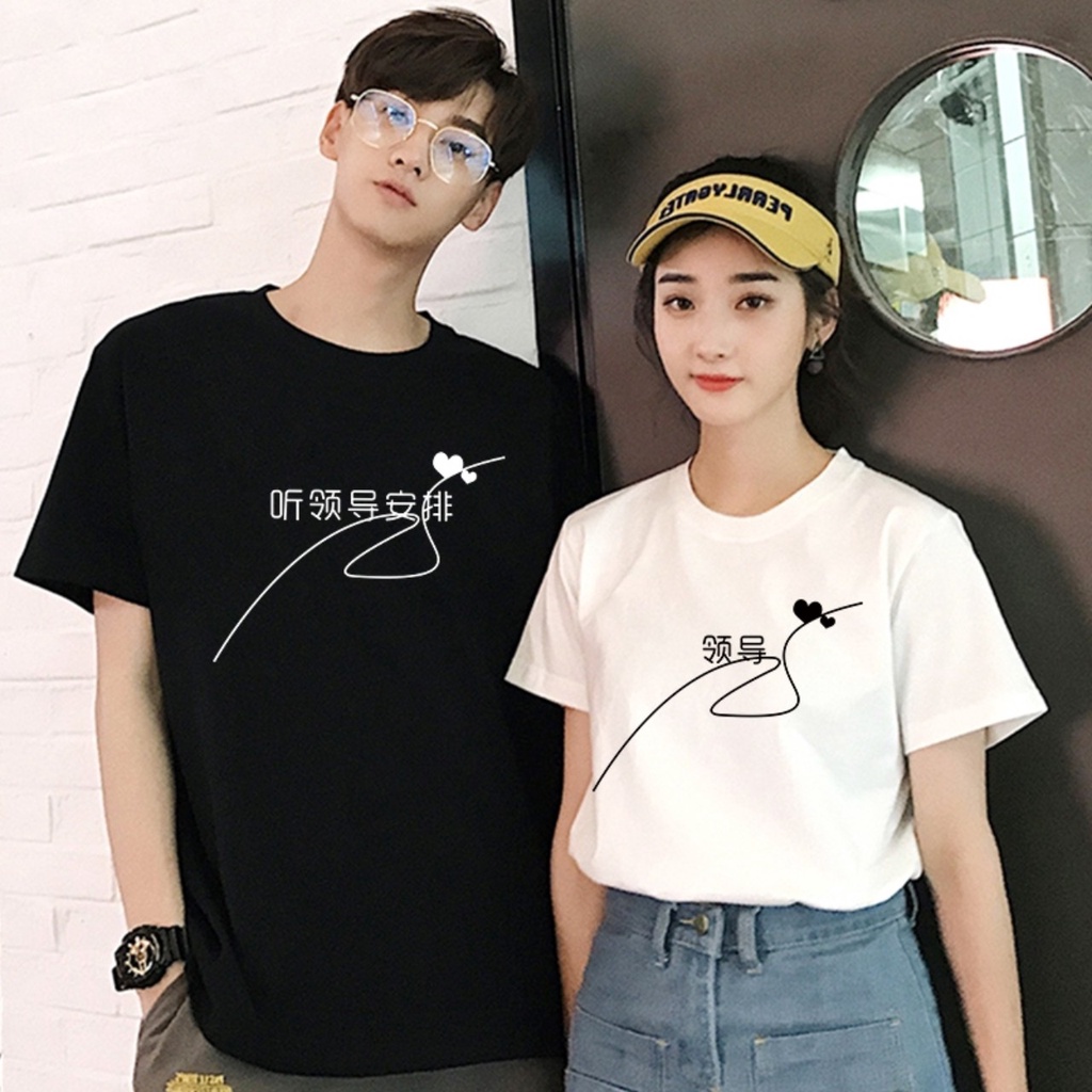 Áo thun đôi nam nữ vải cotton, áo phông đôi nam nữ unisex in họa tiết chữ hàn quốc phom rộng