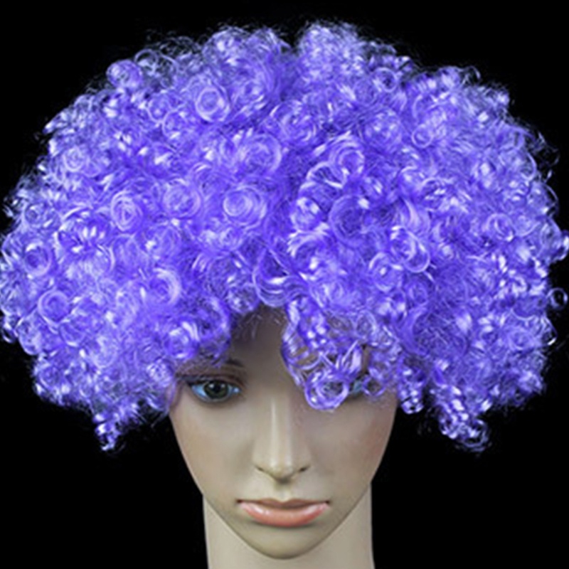 Tóc giả xoăn hóa trang chú hề có đèn LED nhiều màu sắc