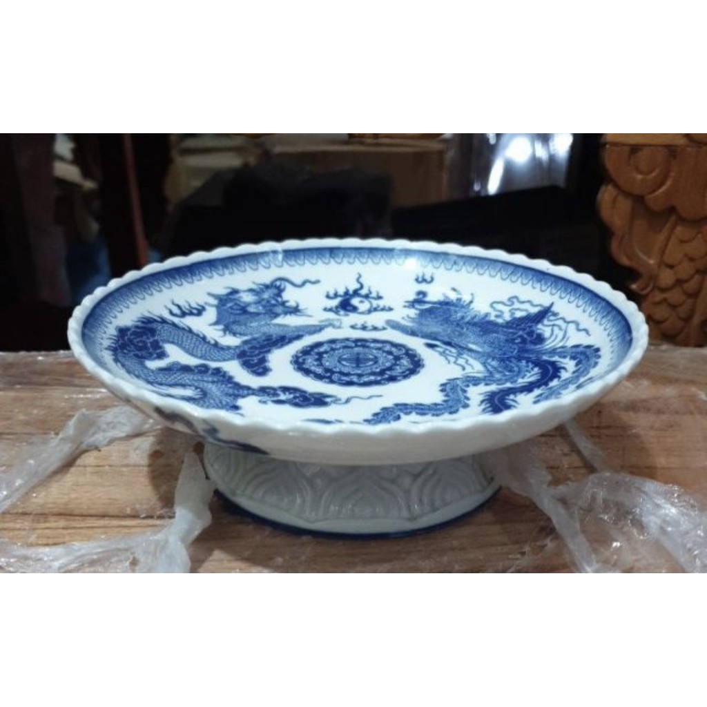 Đĩa cúng trái cây sứ bát tràng cao 5,5cm