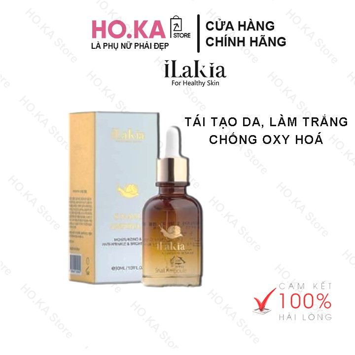 Tinh Chất Serum Ốc Sên Hàn Quốc ILAKIA Giúp Da Căng Bóng Dưỡng Trắng, Dưỡng Ẩm, Phục Hồi Da Chuyên Sâu | BigBuy360 - bigbuy360.vn