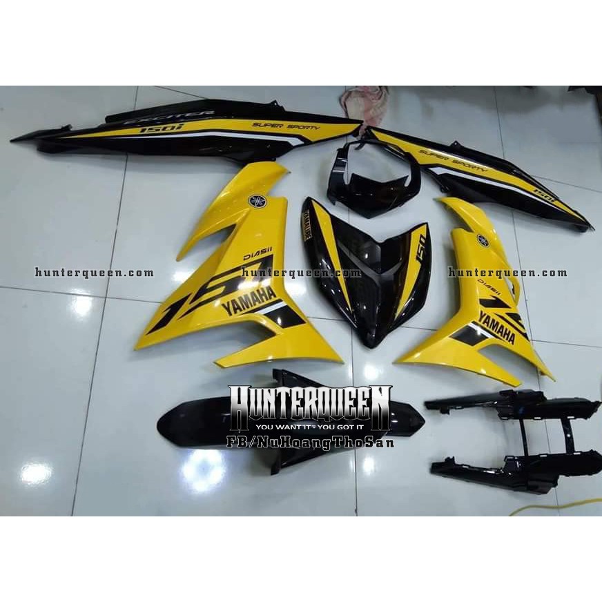 Tem Exciter 150. Tem GP 2019, xe đen vàng. Thay đổi màu sắc và chi tiết theo yêu cầu. Sắc nét, bền màu