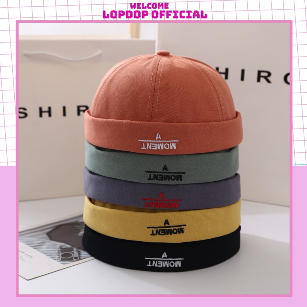Mũ quả dưa địa chủ beanie chữ A Moment - LOPDOP OFFICAL