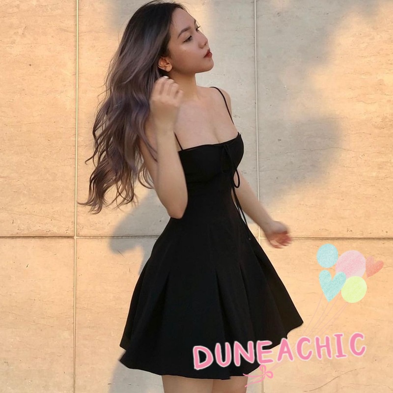 DUNEA Đầm hai dây hở lưng gợi cảm cho nữ