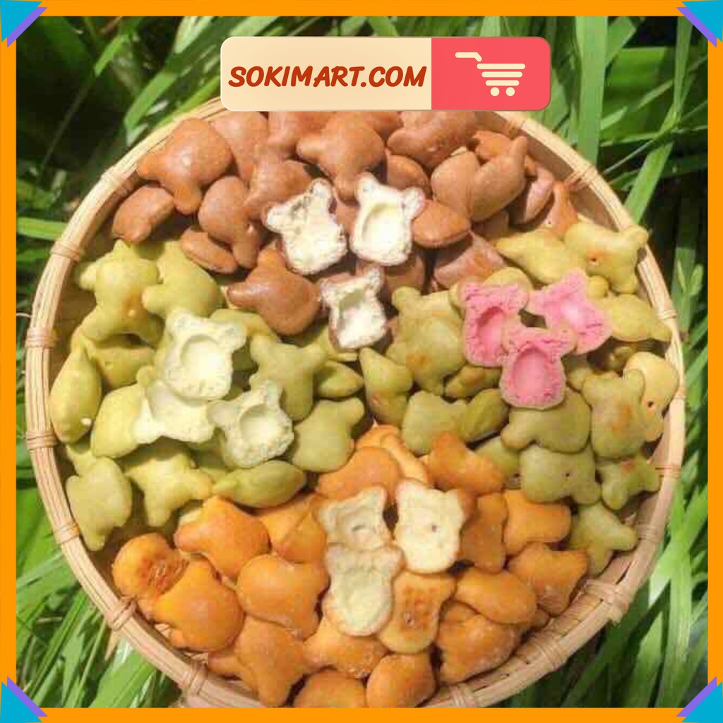 BÁNH GẤU MIX 3 VỊ KEM SỮA, CHÙM NGÂY VÀ SOCOLA - 430G *FREESHIP* BÁNH THƠM BÉO