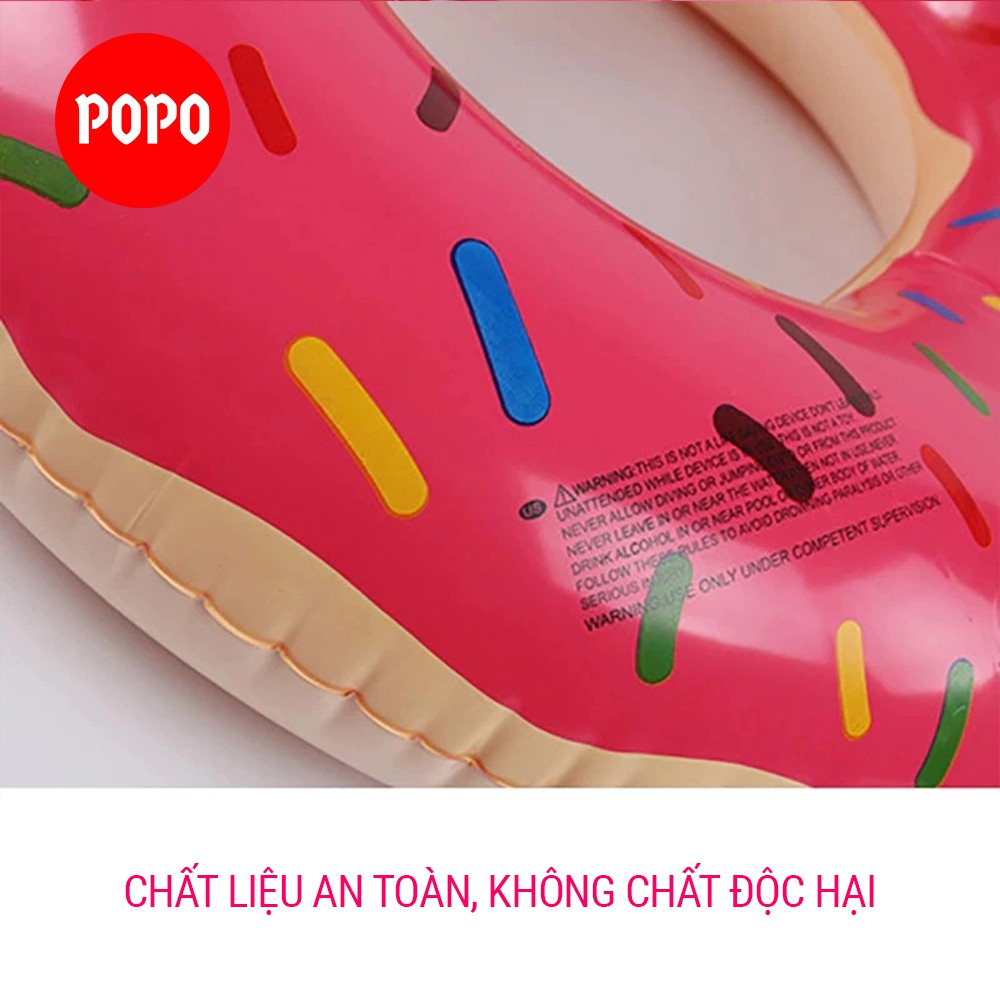 Phao bơi  bơm hơi bánh donut chất liệu dầy dặn, hoa văn đẹp mắt, kích cỡ đa dạng phù hợp mọi lứa tuổi POPO