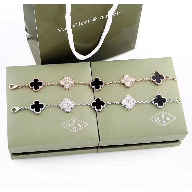 Vòng đeo tay mạ bạc 925 đính hoa trang trí xinh xắn