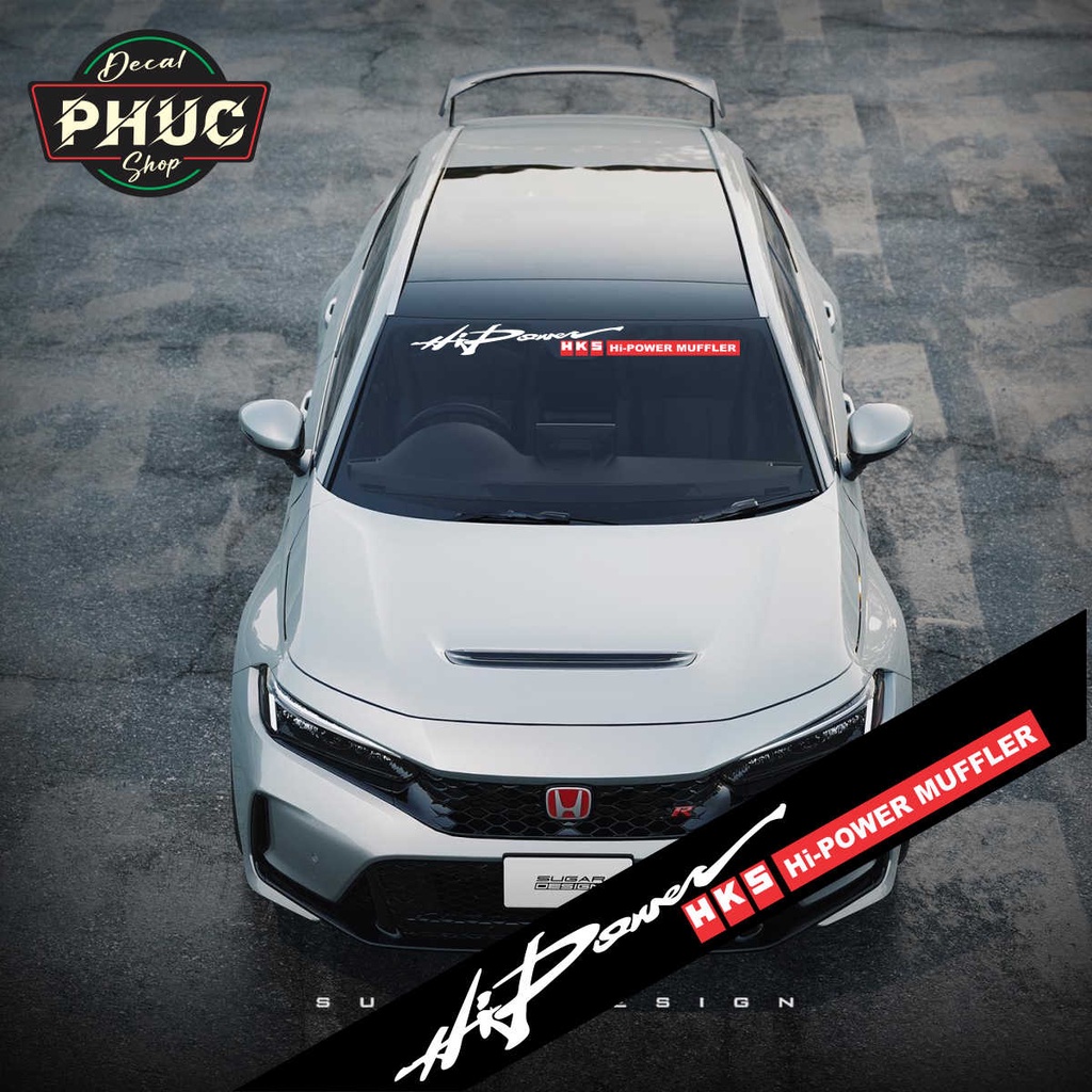 Tem dán kính lái chống nắng ô tô mẫu HI POWER