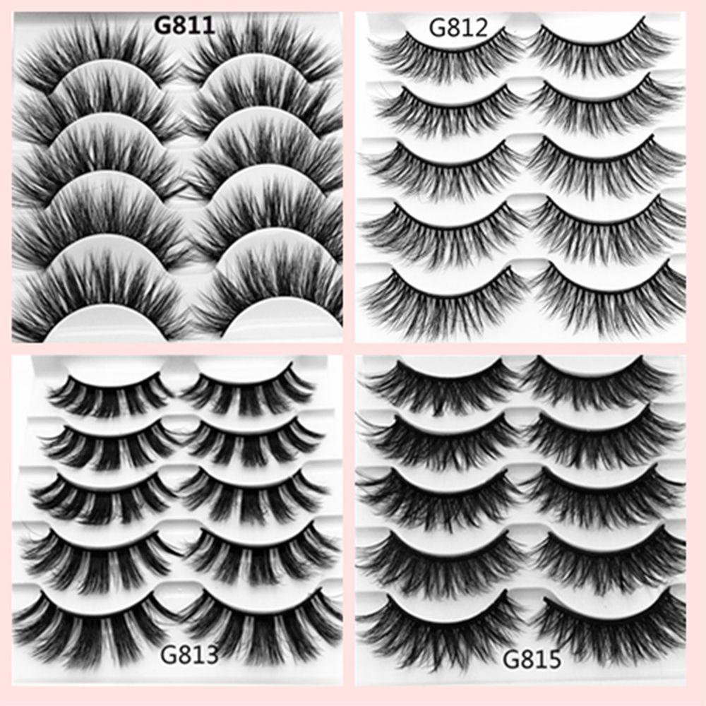 MIH Set 5 Cặp Lông Mi Giả 3D Handmade Tái Sử Dụng Linh Hoạt