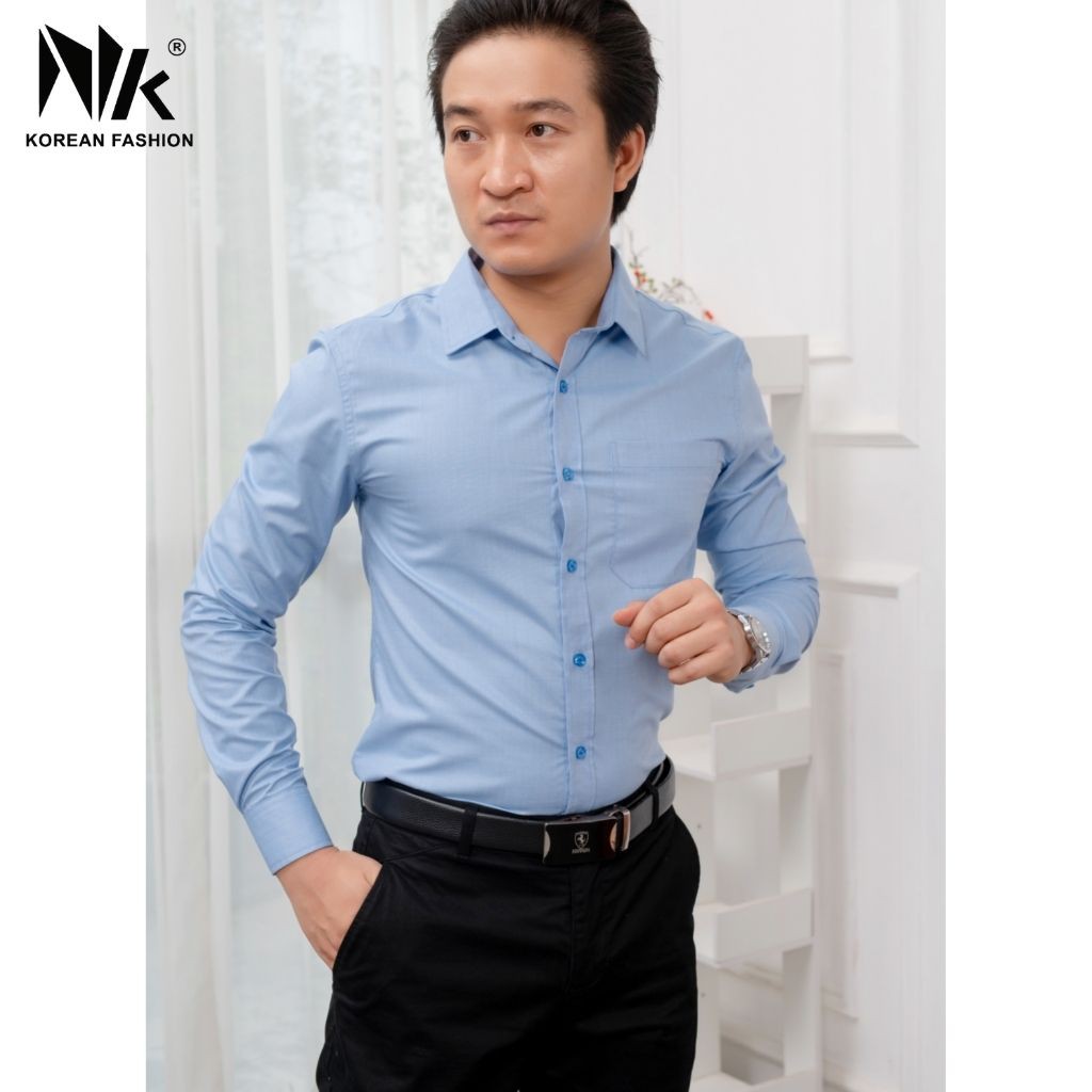Áo Sơ Mi Nam Công Sở NK FASHION Trơn Màu Dài Tay Đuôi Tôm, Chất Liệu Chống Nhăn, Thấm Hút Mồ Hôi NKFSN2105011